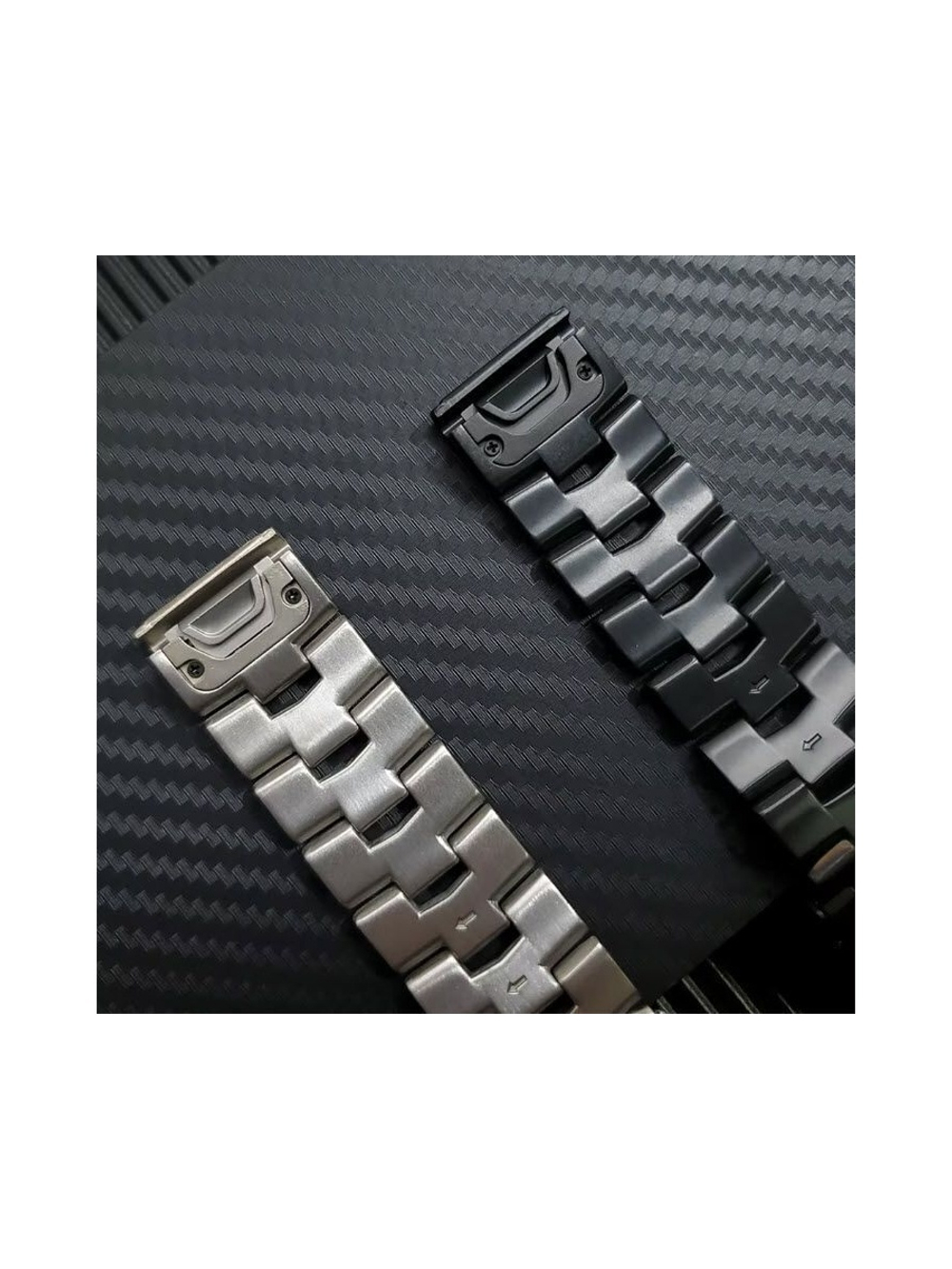 Браслет вентилируемый титановый 22мм для Garmin (циферблат 47 мм) Fenix, Epix Pro Gen 2, MARQ, Quatix быстросъемный QuickFit (Черный)