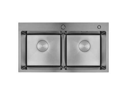 Мойка AVIVA 78*45, Нано-Сатин (арт. NS7845R-2), 2 чаши