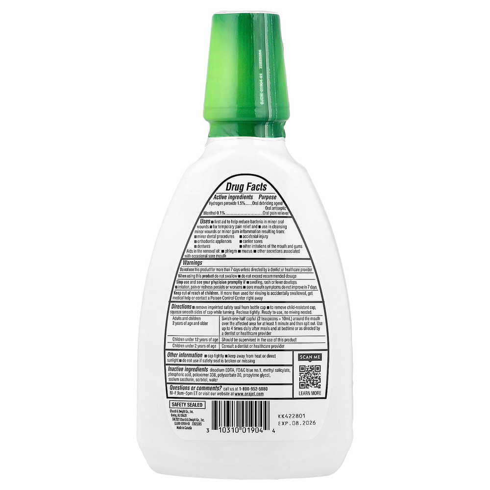 Orajel, Gum Pain, без спирта, успокаивающая мята, 473,2 мл (16 жидк. унций)