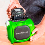 Беспроводная акустическая система аккумуляторная GPT-MNBS GREENWORKS, 3503107, 24V/220V, без АКБ и ЗУ