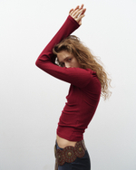 LS Ribbed T-Shirt Rhododendron