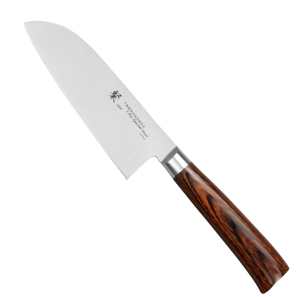 Tamahagane - Нож Сантоку SAN Brown 12см / артикул   SN-1129  / GTIN 4906496706296