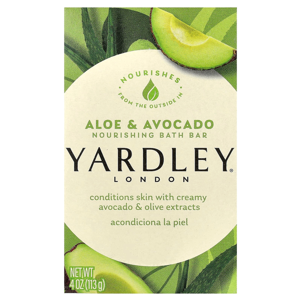 Yardley London, питательное мыло для ванны, алоэ и авокадо, 113 г (4 унции)