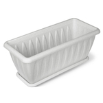 Ящик для растений "Фелиция" с поддоном мрамор