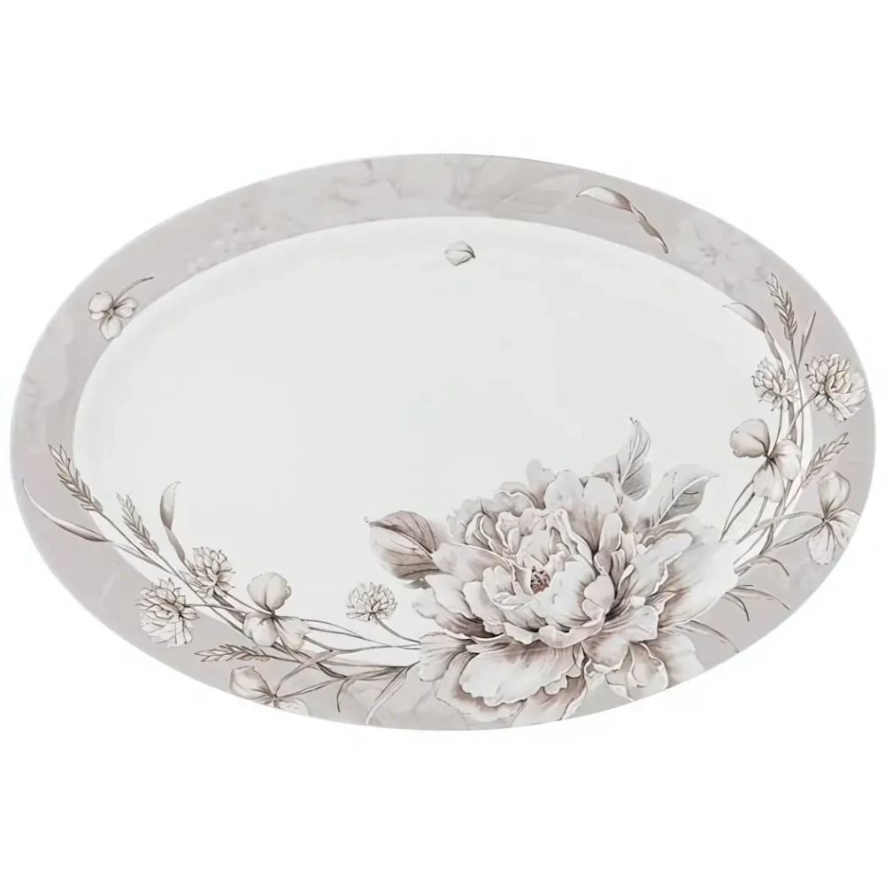 Блюдо фарфоровое 36*24см «WHITE FLOWER»