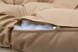 Кресло подвесное двойное Флора арт.D40-МТ006 (стойка+основание.бел.,корзн.бел.,подуш. беж. 3уп. (В))