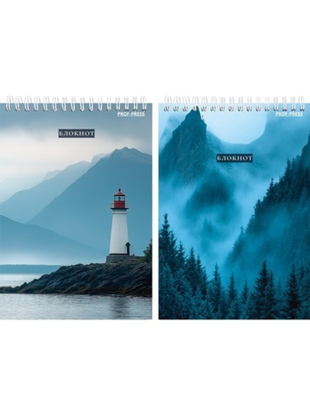 Блокнот А5 80л гребень "Спокойствие природы - 1" клетка