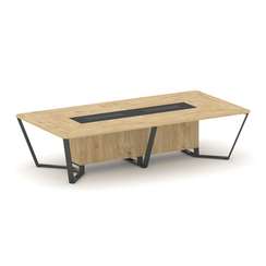 Steel Meet Стол переговорный прямоугольный KM-PR.B.SP-12 Тиквуд Светлый/Графит Глянец/Металл Антраци