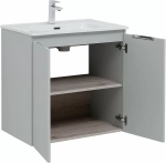 Тумба с раковиной Aquanet Алвита new 303903 70 серый