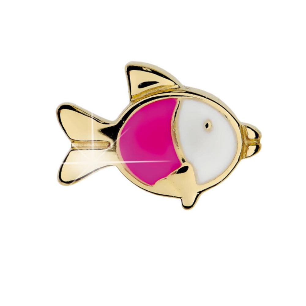 Детские серьги из медицинской стали Baby Pink Fish Biojoux