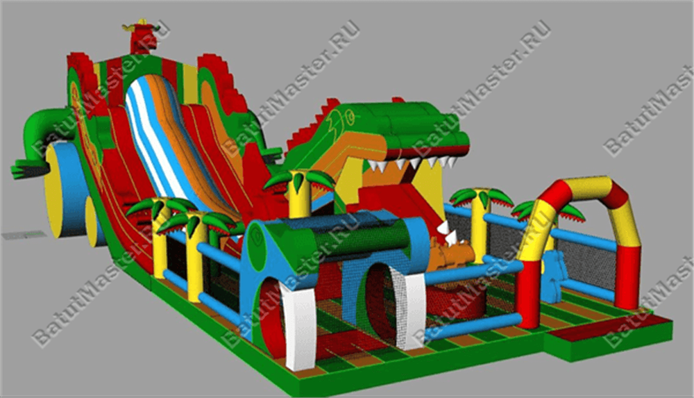 Коммерческий надувной батут "Змей Горыныч 3" 23*11*10 м