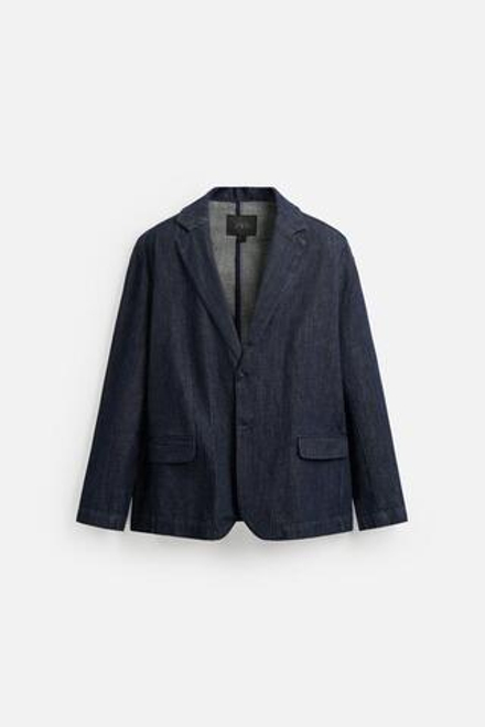 ZARA ДЖИНСОВЫЙ БЛЕЙЗЕР СВОБОДНОГО КРОЯ, ИНДИГО