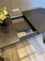 Большой кухонный стол "Макси", чёрная бронза