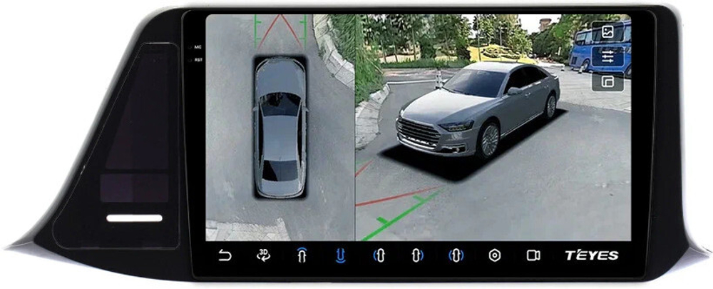 Магнитола для Toyota C-HR 2016-2023 (правый руль, вместо 200x100мм) - Teyes CC3-2K-360 на Android 10, 2K QLED, 6Гб+128Гб, CarPlay, 4G SIM-слот, 4 камеры в комплекте