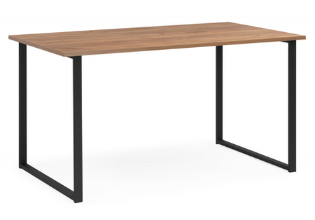 Стол деревянный Woodville Лиман 140 х 80 дуб крафт золотой, черный матовый, ножки черные