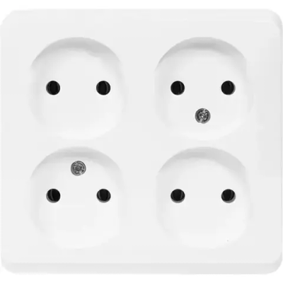 ЭТЮД Розетка четырехместная наружная с заземлением со шторками 16А 250B белая