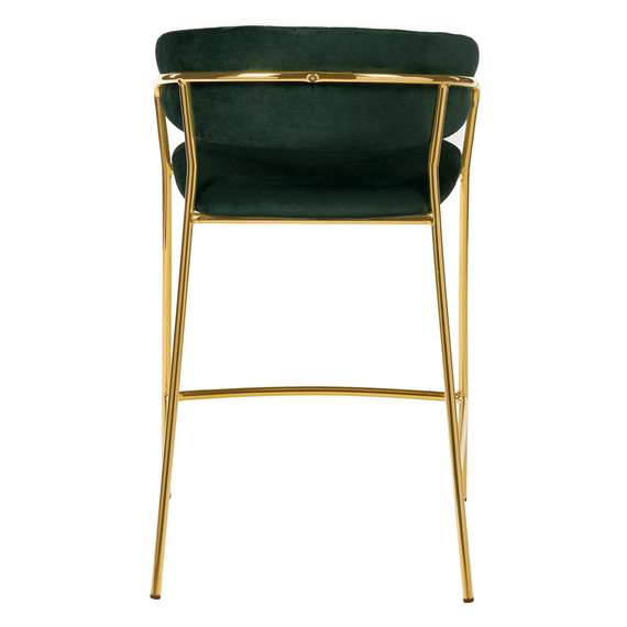 Полубарный стул Turin зеленый велюр с золотыми ножками | Купить в Hallberg.ru