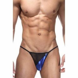 Мужские трусы стринги черно-синие La Blinque LB15109