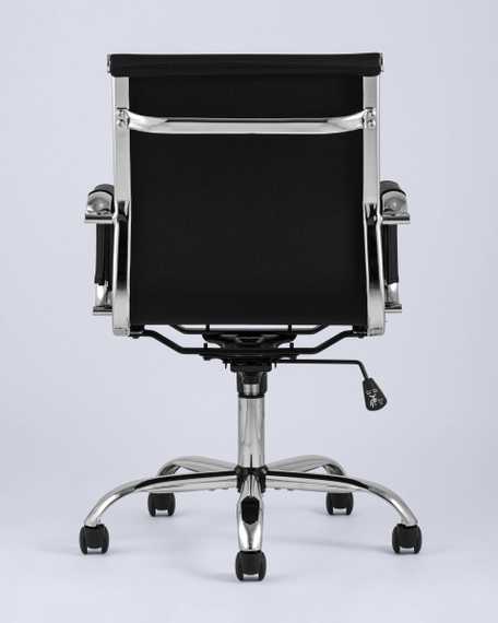 Компьютерное кресло TopChairs City S офисное черное в обивке из экокожи, механизм регулирования по высоте и качания Top Gun