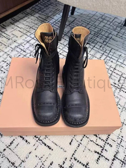 Женские сапоги Miu Miu в черном цвете