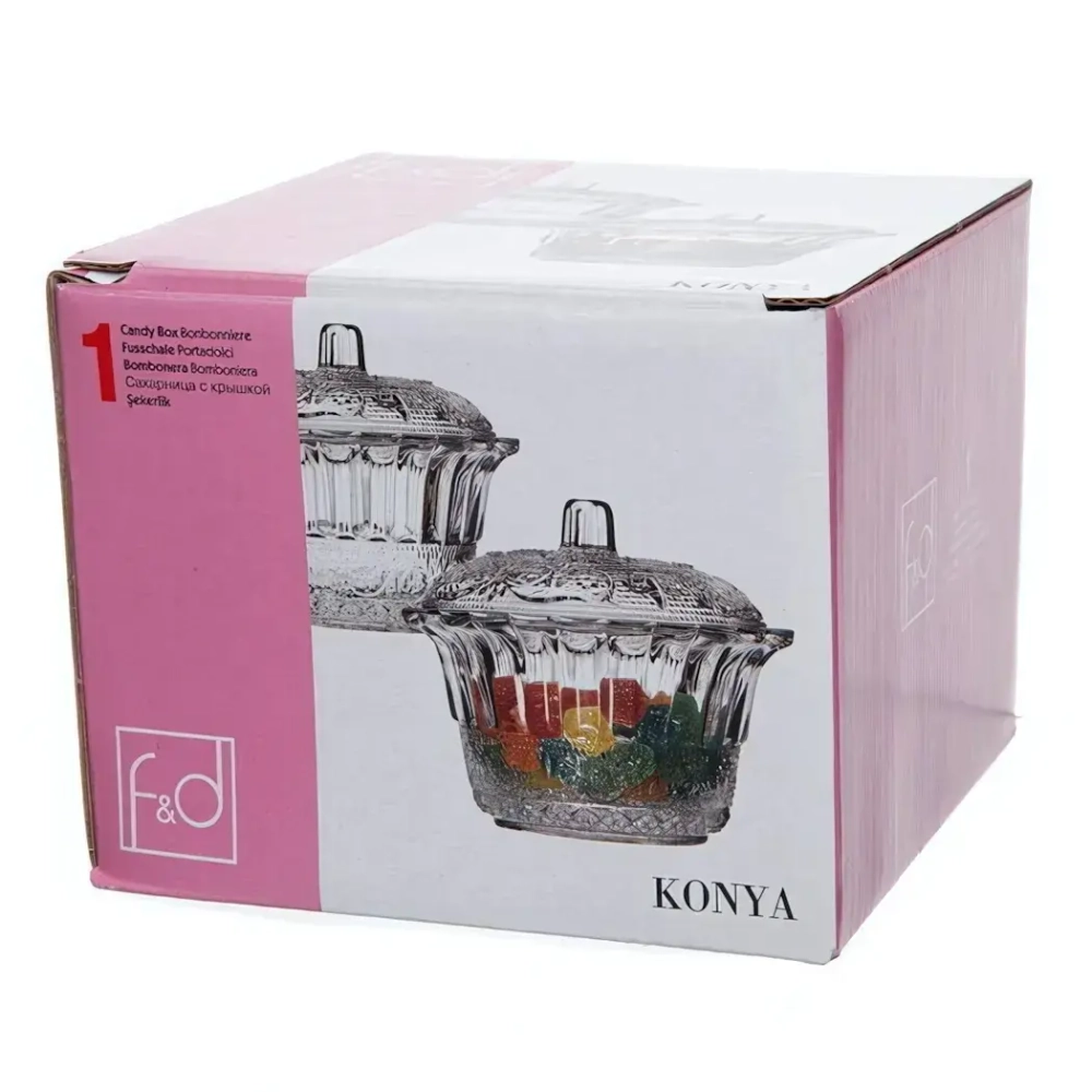 Сахарница стеклянная 12см «КОНЬЯ-F&D» 97590BFD