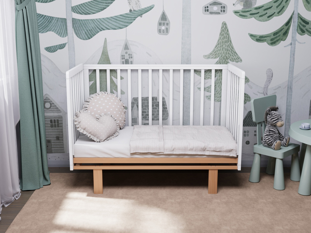 Кровать Incanto Papi продольный маятник цвет белый/бук