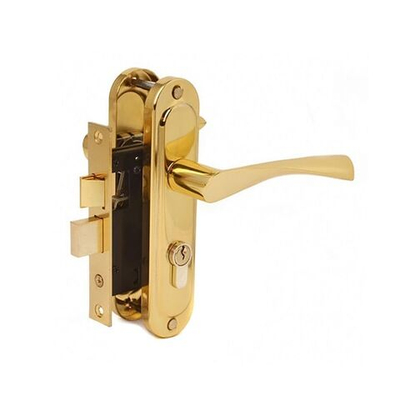 Замок врезной Avers, 0823/60-G, ручка в комплект, цилиндровый, золот