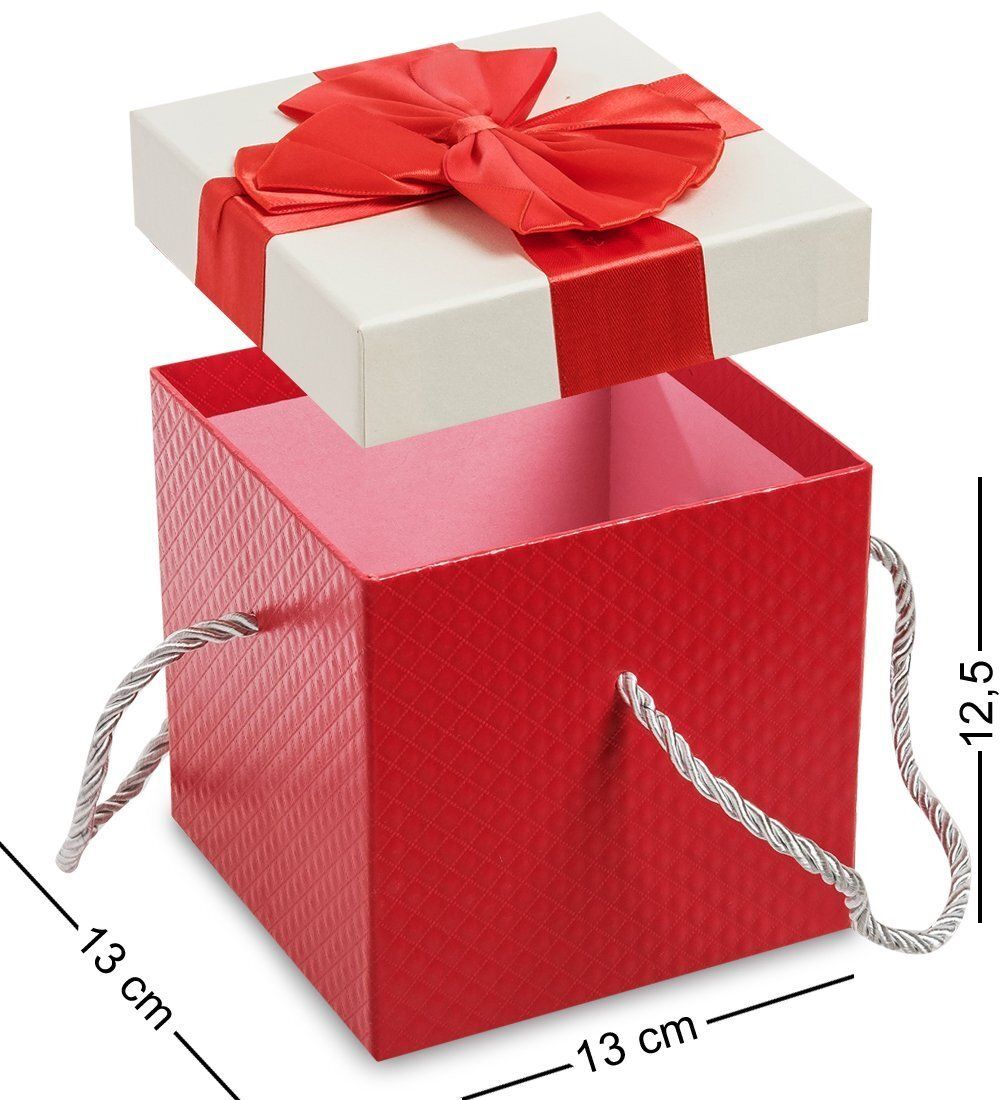 WG-83-B Коробка подарочная «Квадрат» цв.красн./бел.
