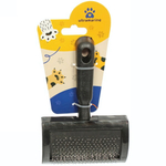 Расческа-пуходерка для кошек и собак «Пушок» 16см цвет черный на блистере