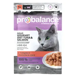 Пауч ProBalance Gourmet Diet для кошек с тунцом и лососем в соусе