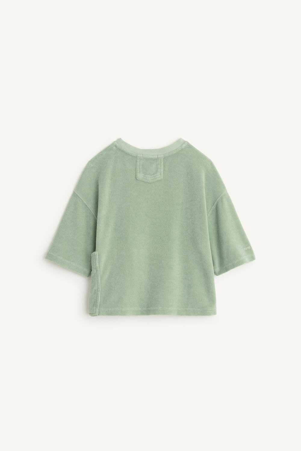 ZARA ФУТБОЛКА С КРУГЛЫМ ВЫРЕЗОМ, ПАСТЕЛЬНО-ЗЕЛЕНЫЙ