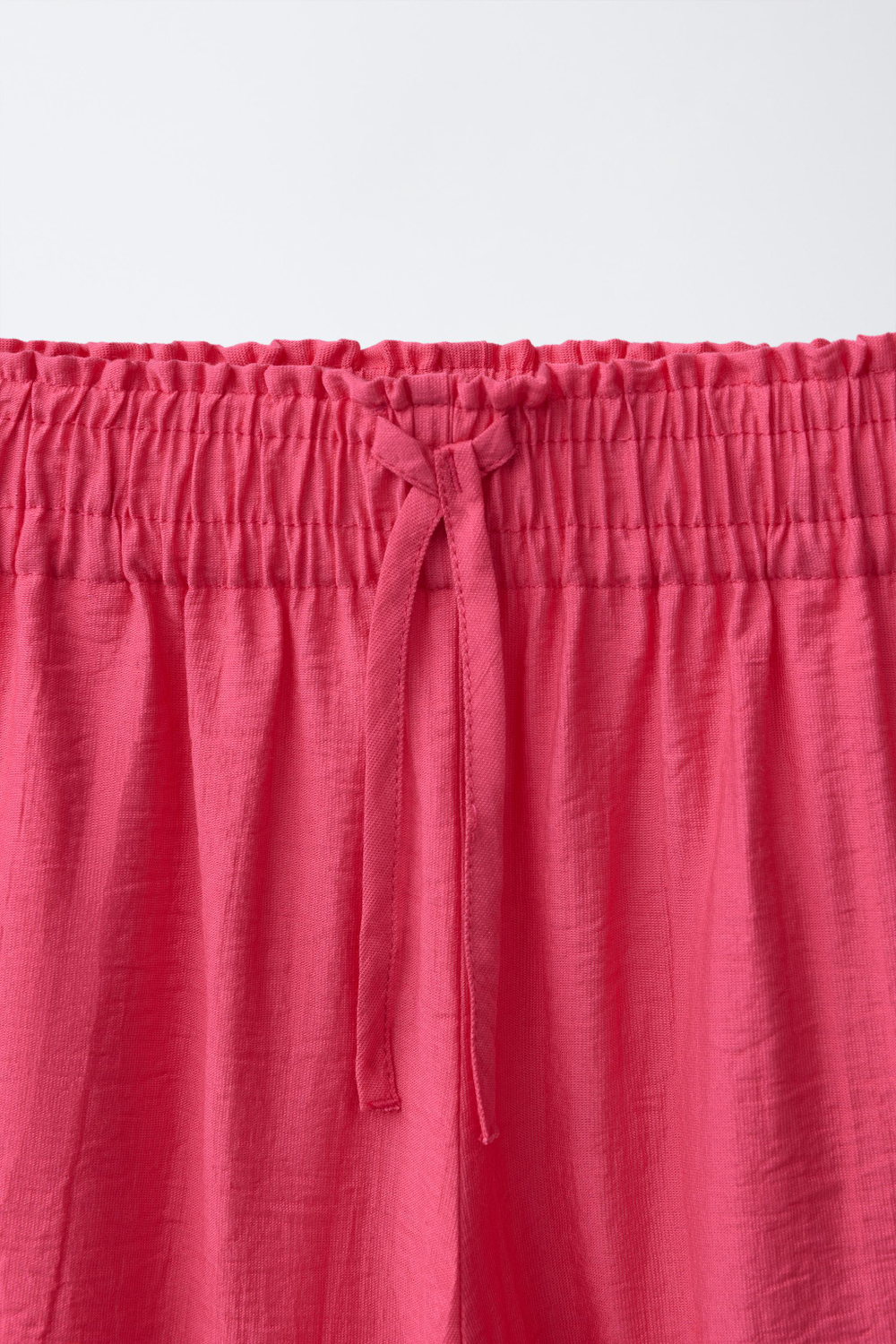 ZARA БРЮКИ WIDE LEG С ЖАТЫМ ЭФФЕКТОМ, ЦВЕТ ФУКСИИ