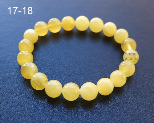 янтарный браслет из шаров классический