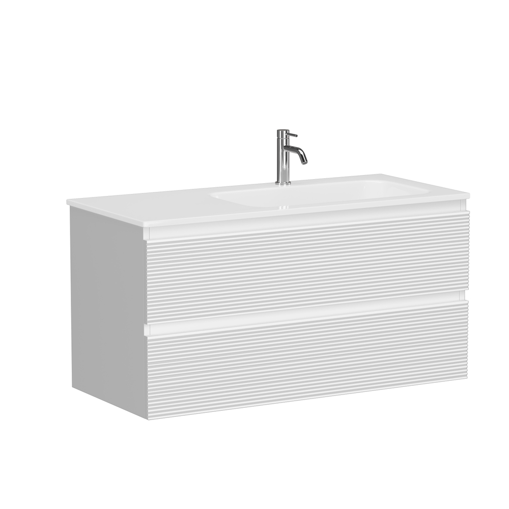 Тумба подвесная под раковину правая Sancos Folk, Bianco 995х445х500