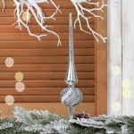 Верхушка на ёлку 25 см «Волна», Серебро