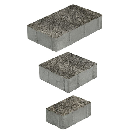 Тротуарная плитка СТАРЫЙ ГОРОД - Листопад гранит Антрацит, комплект из 3 видов плит