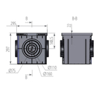Дождеприемник пластиковый (пустой) 300*300*297 B125 (4300)