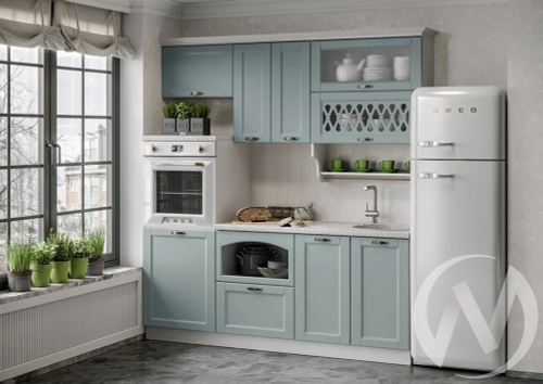 Кухня Милано 2;0м (белый/шарли бриз/антарес) Компоновка №3