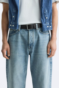 ZARA БАЗОВЫЙ КОЖАНЫЙ РЕМЕНЬ, ЧЕРНЫЙ