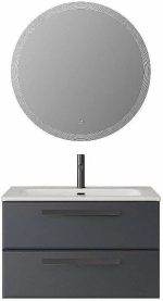 Тумба с раковиной Cezares ECO-CER-N 80 ECO-CER-N-800-2C-SO-GR-P графит
