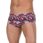 Мужские плавки с геометрическим принтом Dorenase (Размер: XXL) (Цвет: сливовый)