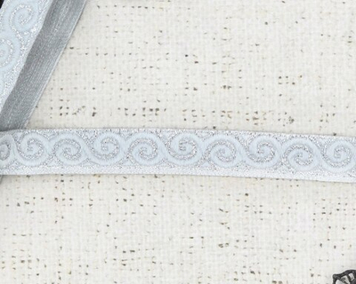 Тесьма жаккард люрекс, ш. 1,6 см, серебро