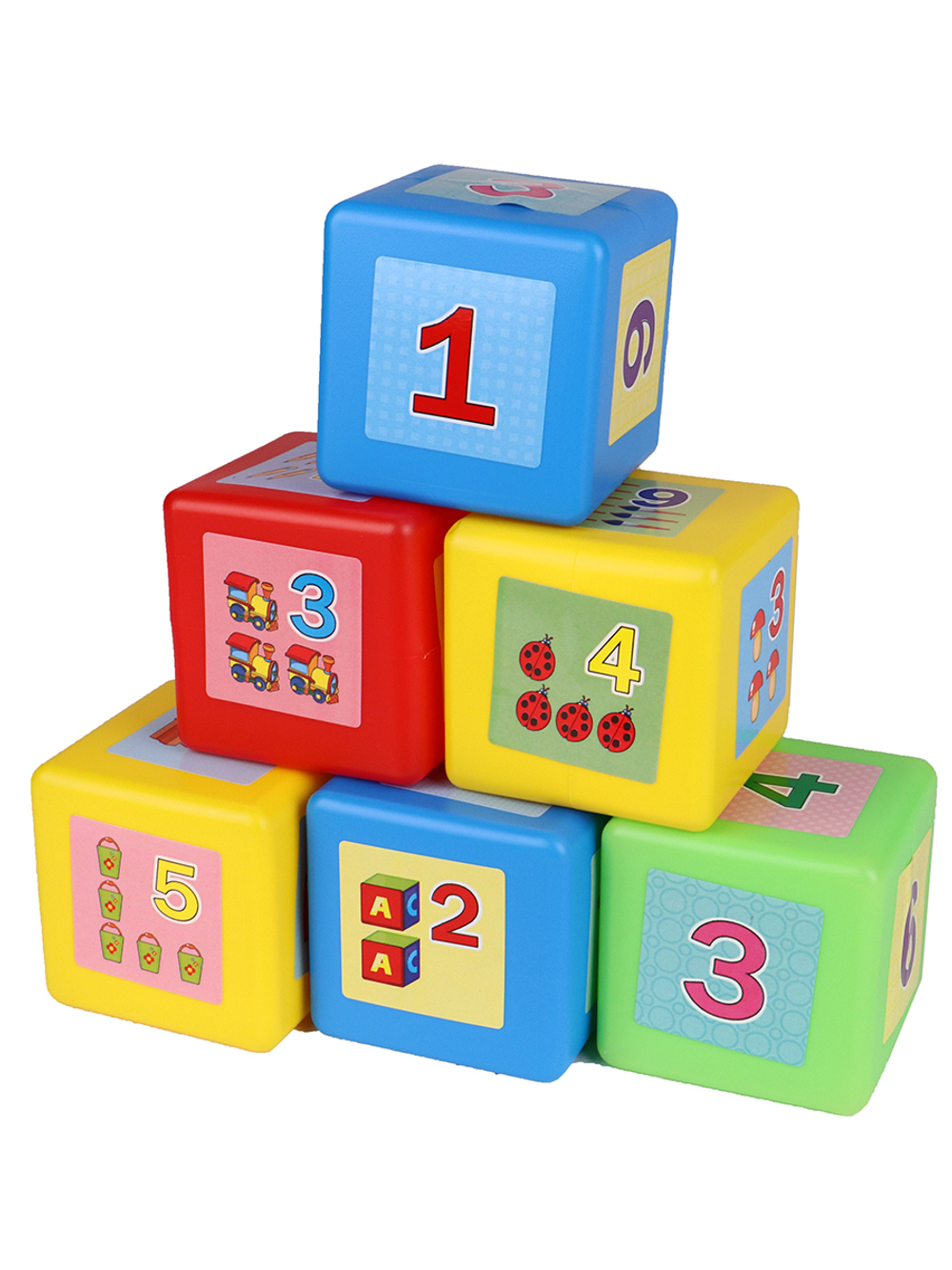 Кубики выдувные 6 шт МАТЕМАТИКА с картинками арт. К06-0818