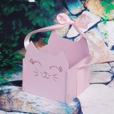 Кашпо из дерева «Котенок»