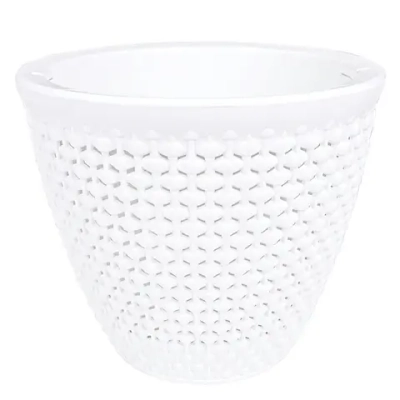 Кашпо для цветов пластиковое 2,25л d-17,5см «Ротанг» Белый/белый