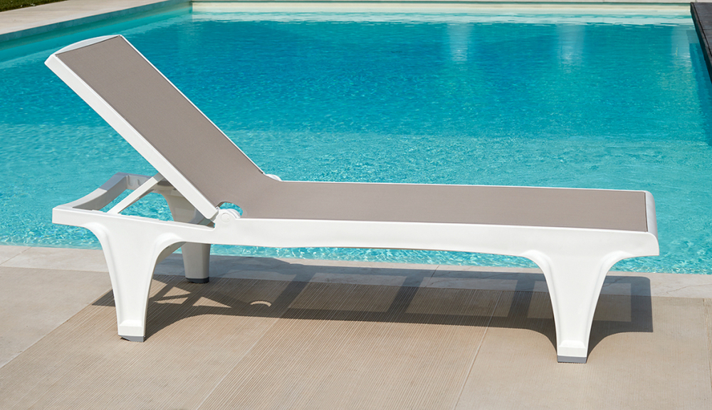 Шезлонг-лежак пластиковый Scab Design Tahiti, белый, тортора
