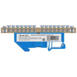 Шина ЭРА NO-222-49 N ноль на DIN-изоляторе ШНИ-6х9-16-Д-синий | Шины N, PE, PEN