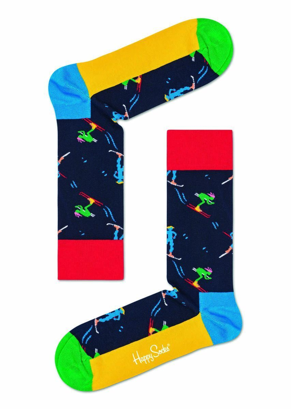 Носки унисекс Skiers Sock с лыжниками (Размер: 29) (Цвет: черный)