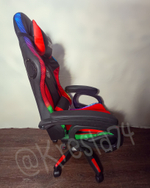 Геймерское кресло с RGB подсветкой и динамиками черно-красное