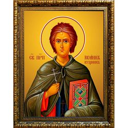 Иоанн Кущник преподобный. Икона на холсте.